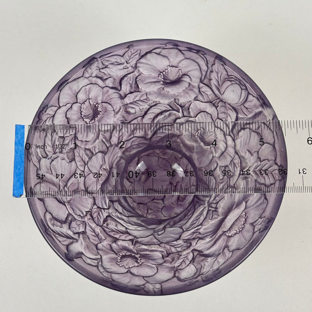Vintage Consolidated Glass Co. Purple Wash Martelé |⋆˙⟡| Floral Design Footed Bowl, C. 1920s