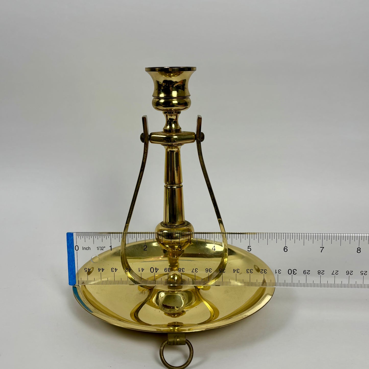 Vintage Baldwin Solid Brass Chamberstick Finger Candlestick |⋆˙⟡| Made in USA