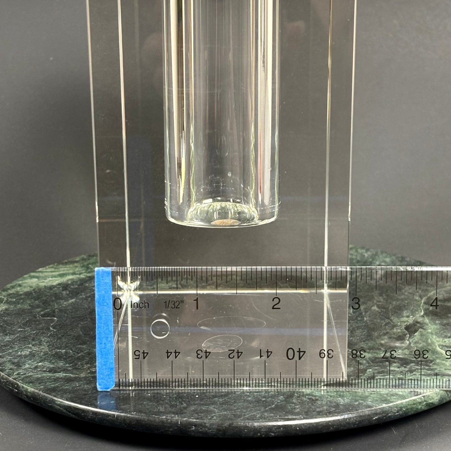 Vintage Heavy Crystal Bud Vase |⋆˙⟡ | Modernist Block Design