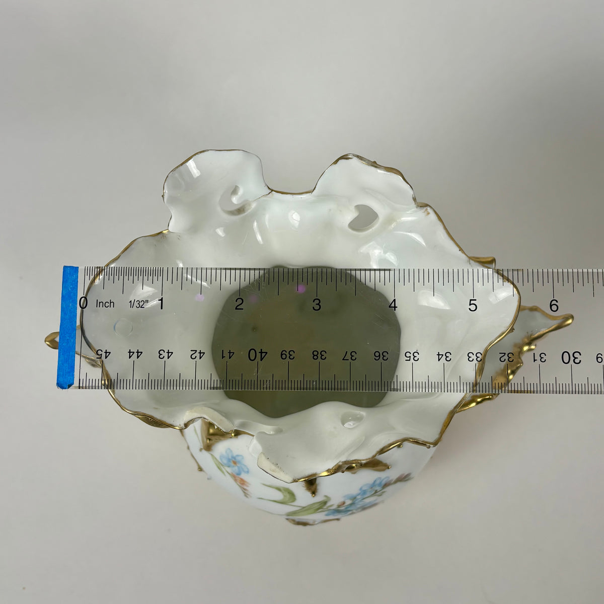 Antique Hand-Painted Floral Vase |⋆˙⟡| Ohio Valley China, Victorian Gold Gilt, c. 1897