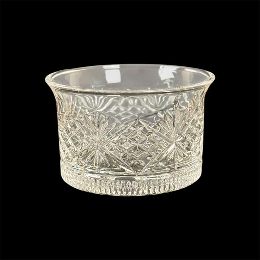Clear Pressed Glass Bowl |⋆˙⟡ | Diamond & Starburst Pattern
