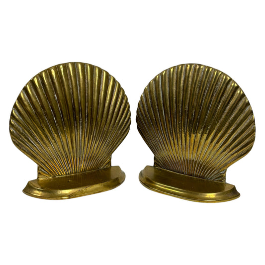 Vintage Brass Shell Bookends | ⋆˙⟡| Pair by Prize Products