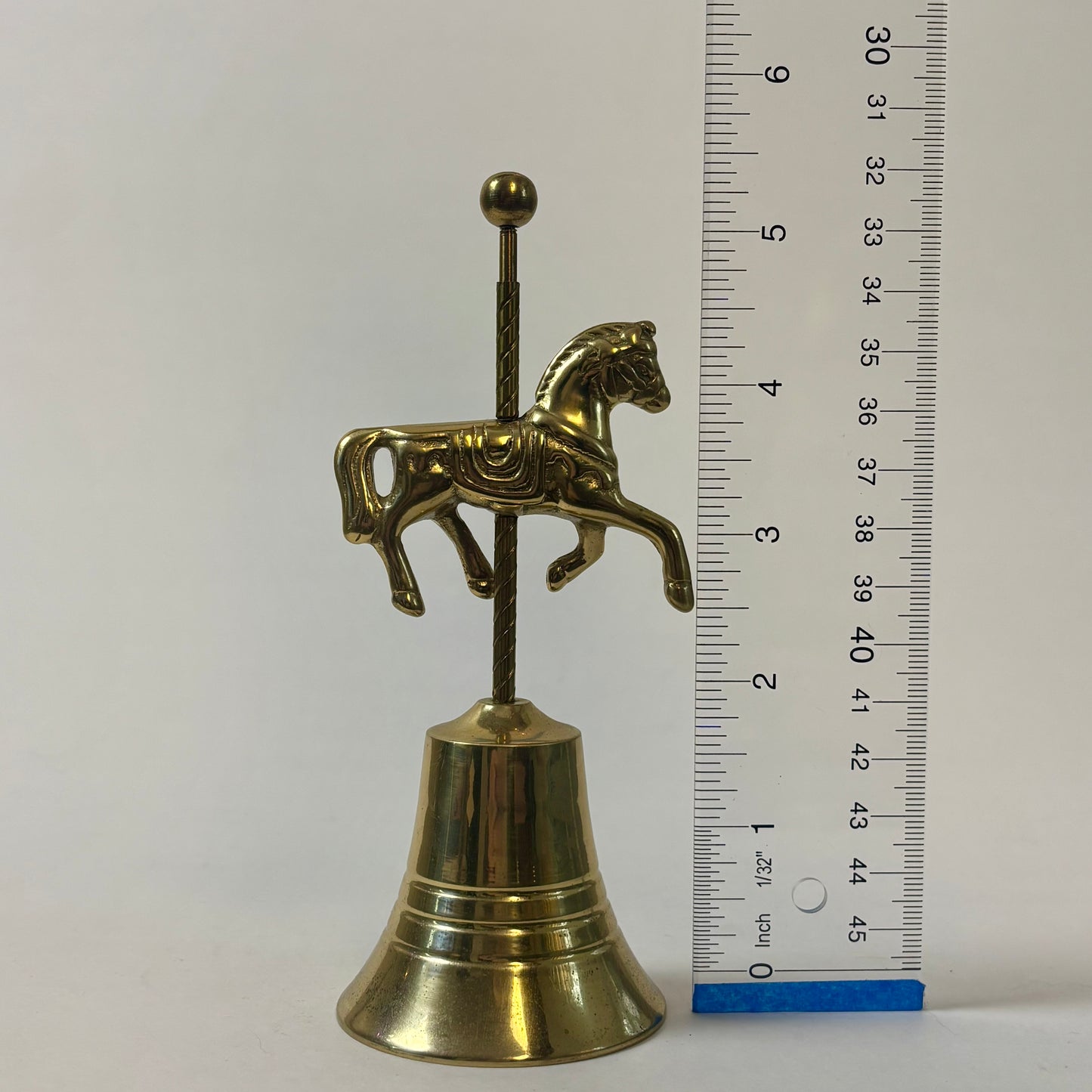 Vintage Brass Carousel Horse Bell ⋆˙⟡ Mid Century Brass Horse Desk Bell / Equestrian Decor