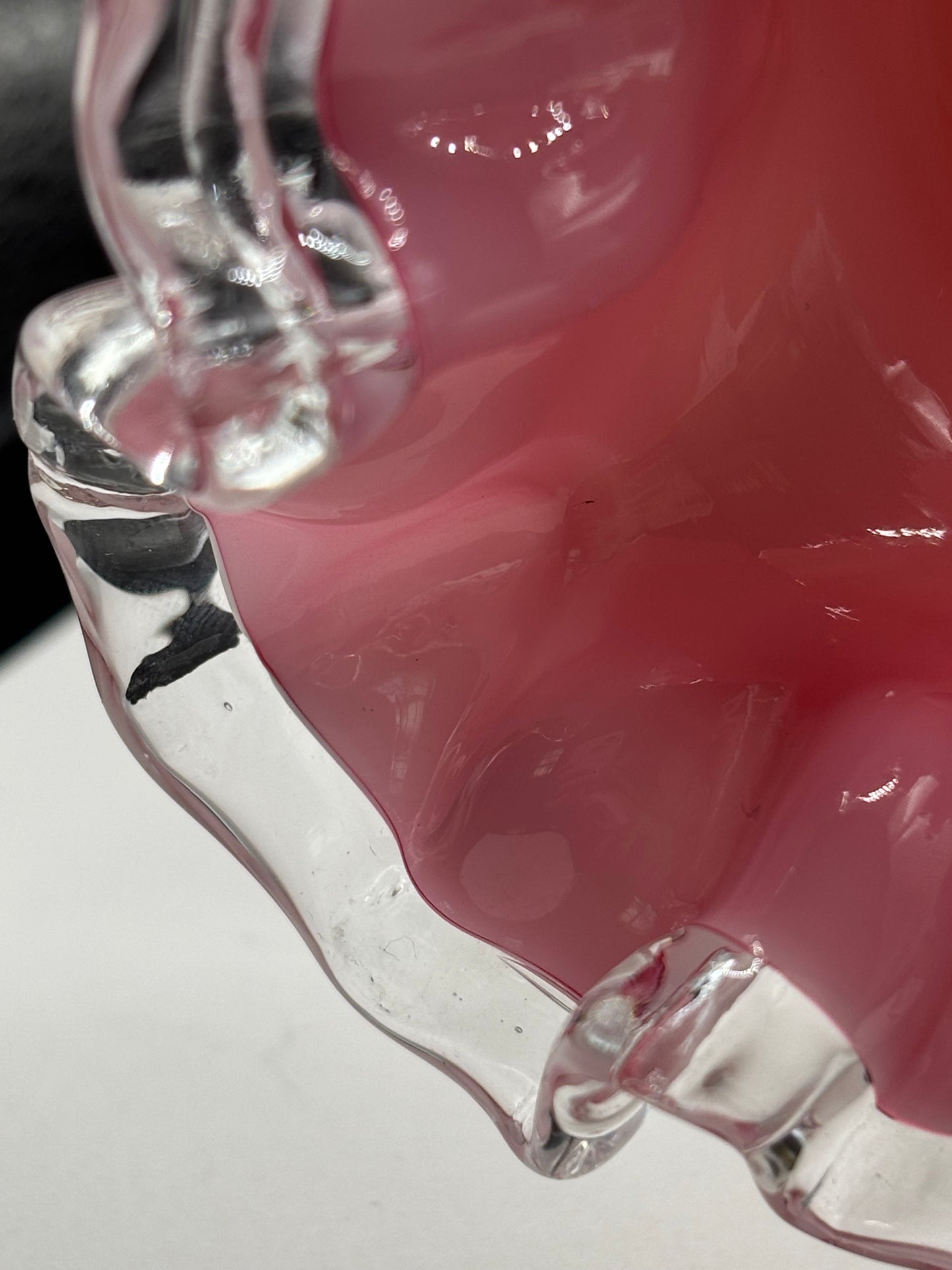 Vintage Pink Milk Glass Ruffled Vase ⋆˙⟡ Fenton Peach Crest Style