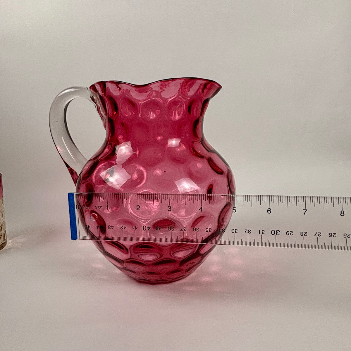 Antique Cranberry & Rubina Coin Dot, Spot Optic Glass |⋆˙⟡| Pitcher & Tumbler Set
