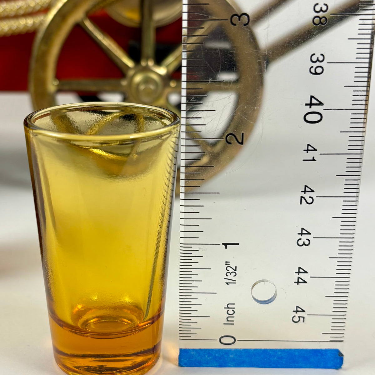 Vintage Japanese Musical Fire Wagon Decanter Set |⋆˙⟡| Amber Glass Barware