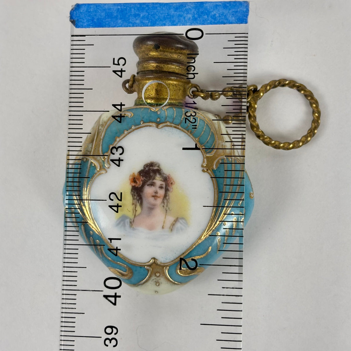 Antique Victorian Lady Portrait Porcelain Trinket Dish & Perfume Bottle Set |⋆˙⟡| Gold Gilt Vanity Decor