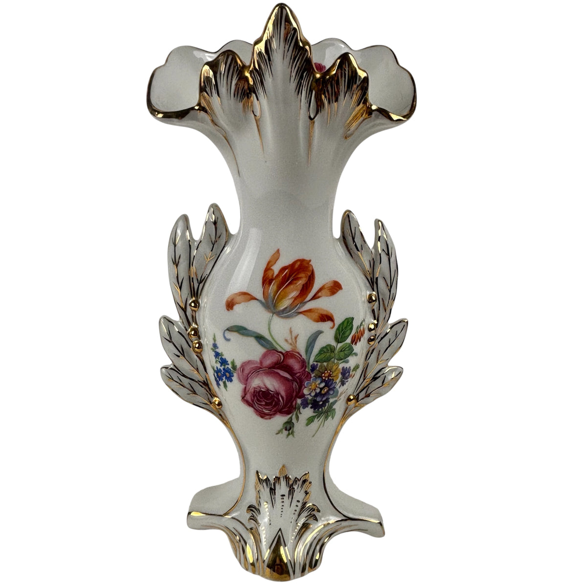 Vintage Limoges AJCO Bridal Vase |⋆˙⟡| Old Paris Style Floral Porcelain, c. 1950s
