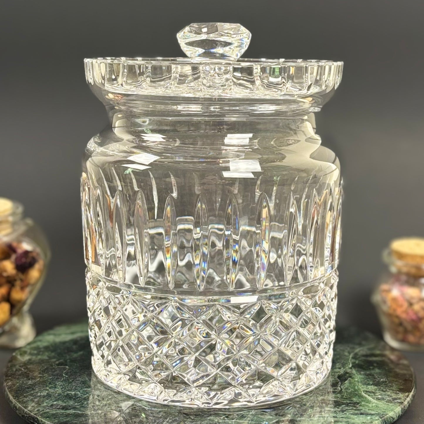 Waterford Crystal Lidded Biscuit Jar | ⋆˙⟡ | Covered Crystal Cookie Jar / Candy Jar