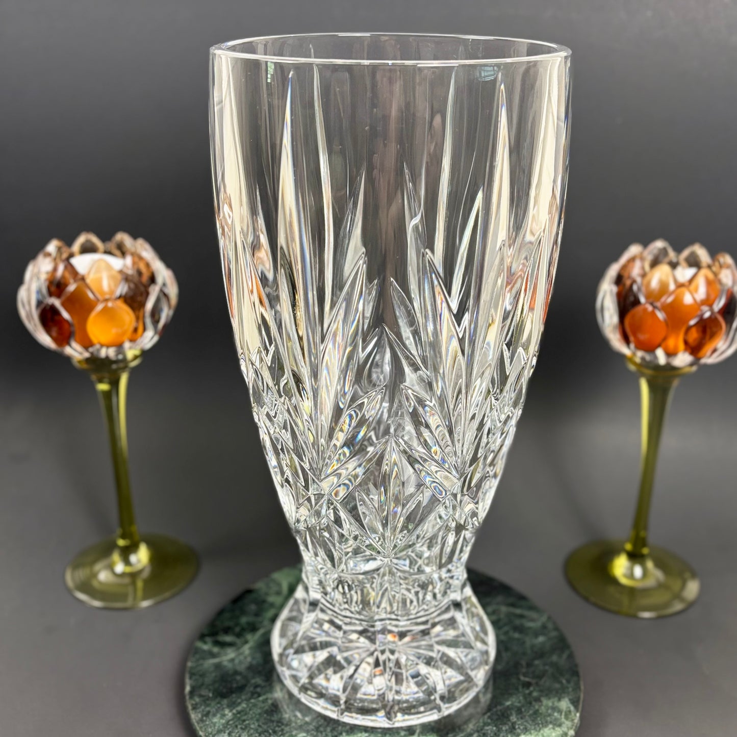 Large Cut Crystal Vase | ⋆˙⟡ | Heavy Crystal Floral Vase
