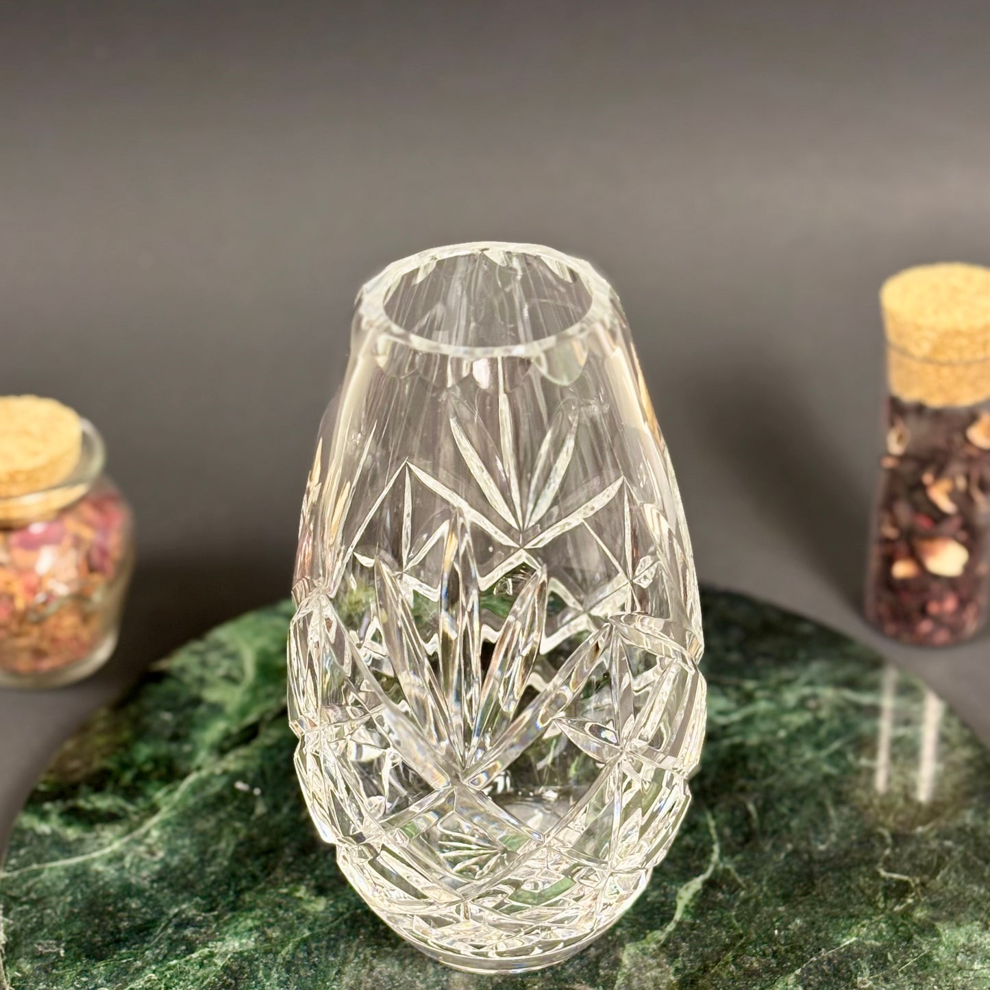 Edinburgh Crystal Cut Glass Vase | ⋆˙⟡ | Scottish Crystal Bud Vase, Starburst & Diamond Cut Pattern