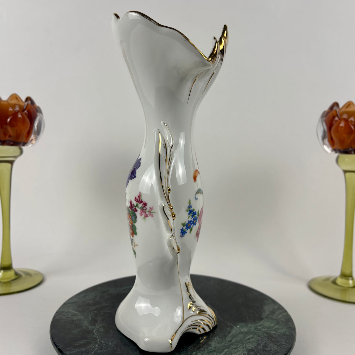 Vintage Limoges AJCO Bridal Vase |⋆˙⟡| Old Paris Style Floral Porcelain, c. 1950s