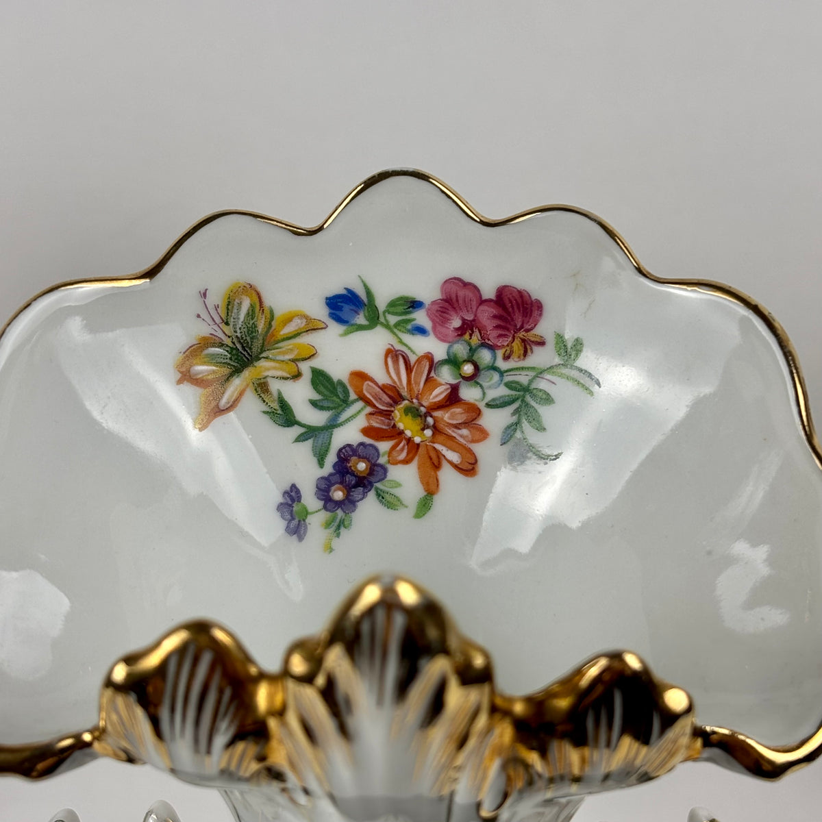 Vintage Limoges AJCO Bridal Vase |⋆˙⟡| Old Paris Style Floral Porcelain, c. 1950s