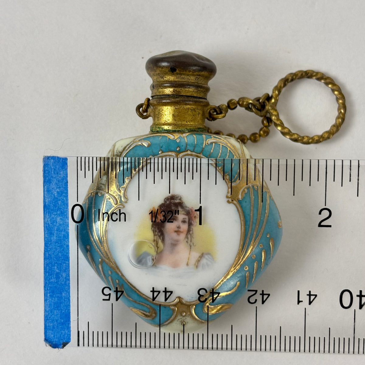 Antique Victorian Lady Portrait Porcelain Trinket Dish & Perfume Bottle Set |⋆˙⟡| Gold Gilt Vanity Decor