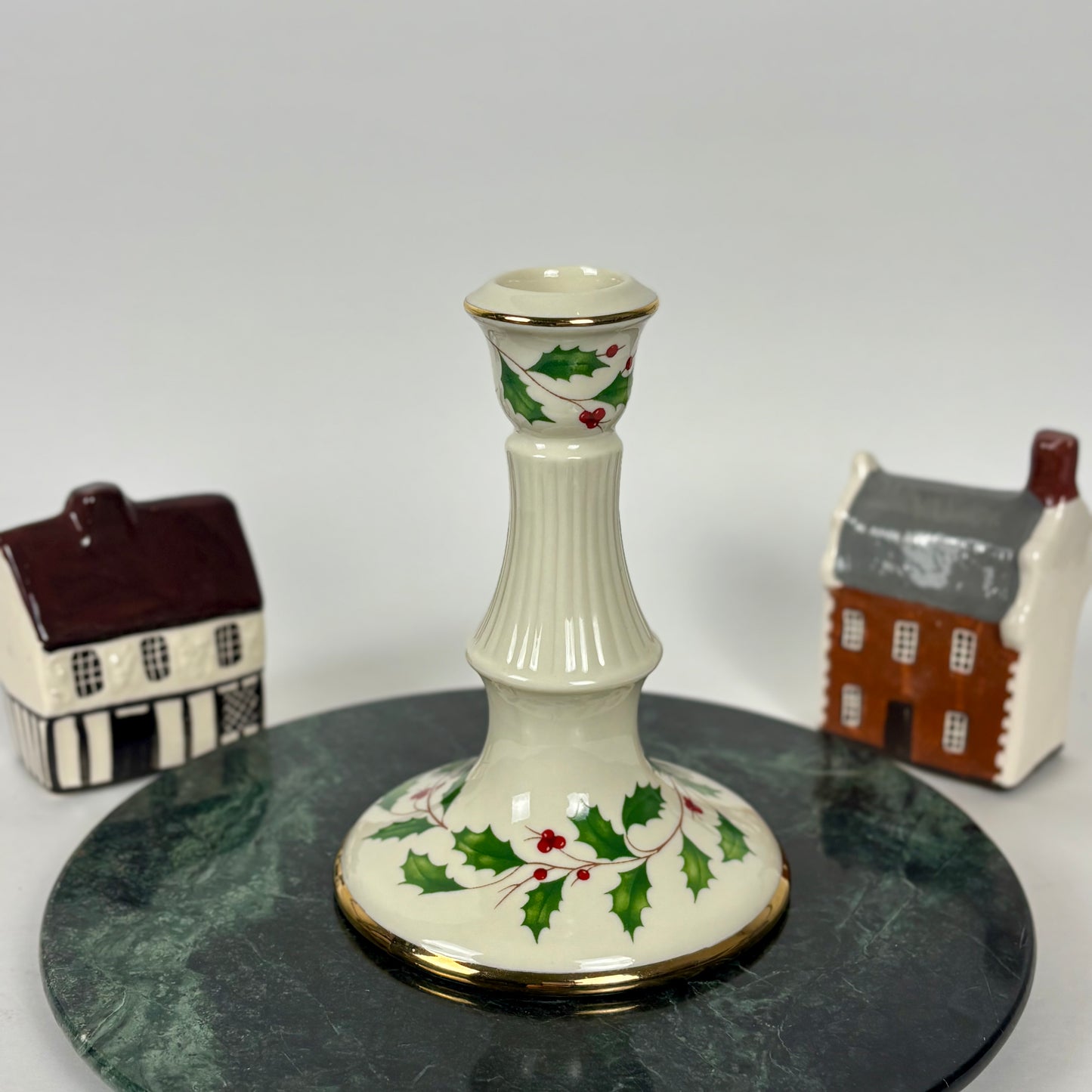 Lenox Holiday Holly & Berry Candlestick |⋆˙⟡| 24K Gold Trim