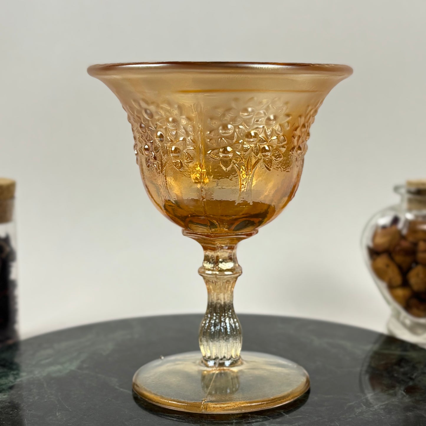 Antique Fenton Orange Tree Marigold Carnival Glass Goblet |⋆˙⟡| c. Early 1900s