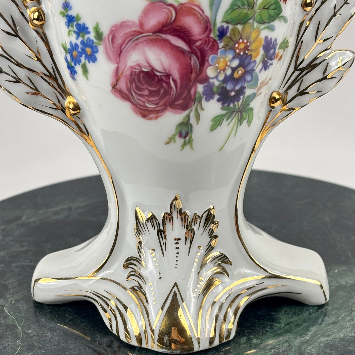 Vintage Limoges AJCO Bridal Vase |⋆˙⟡| Old Paris Style Floral Porcelain, c. 1950s