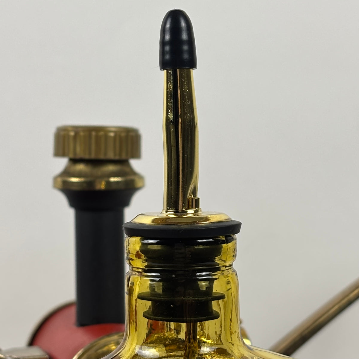 Vintage Japanese Musical Fire Wagon Decanter Set |⋆˙⟡| Amber Glass Barware