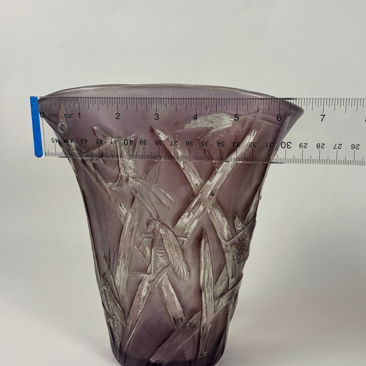 Phoenix Glass Co. “Katydid” Purple Flared Vintage Vase |⋆˙⟡| Grasshopper Art Glass, c. 1930s