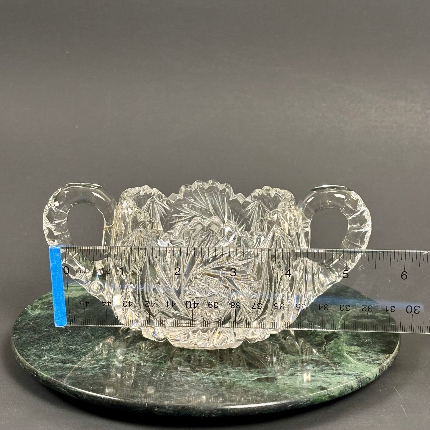 Vintage Cut Crystal Double Handle Bowl |⋆˙⟡| Starburst Design