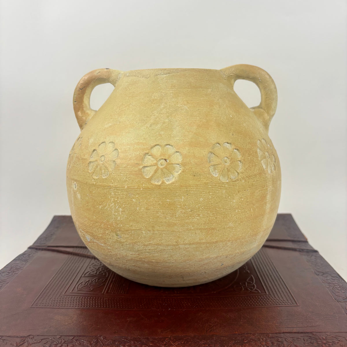 Rustic Terracotta Clay Pot |⋆˙⟡| Planter or Vase with Floral Design