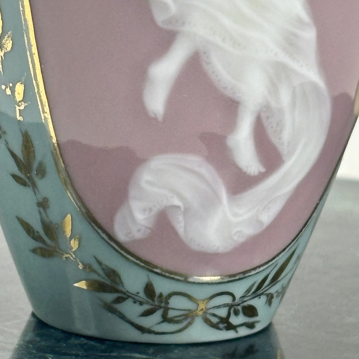 Antique Gebrüder Heubach Porcelain Cameo Vase |⋆˙⟡| Double Handle, Art Nouveau Vase