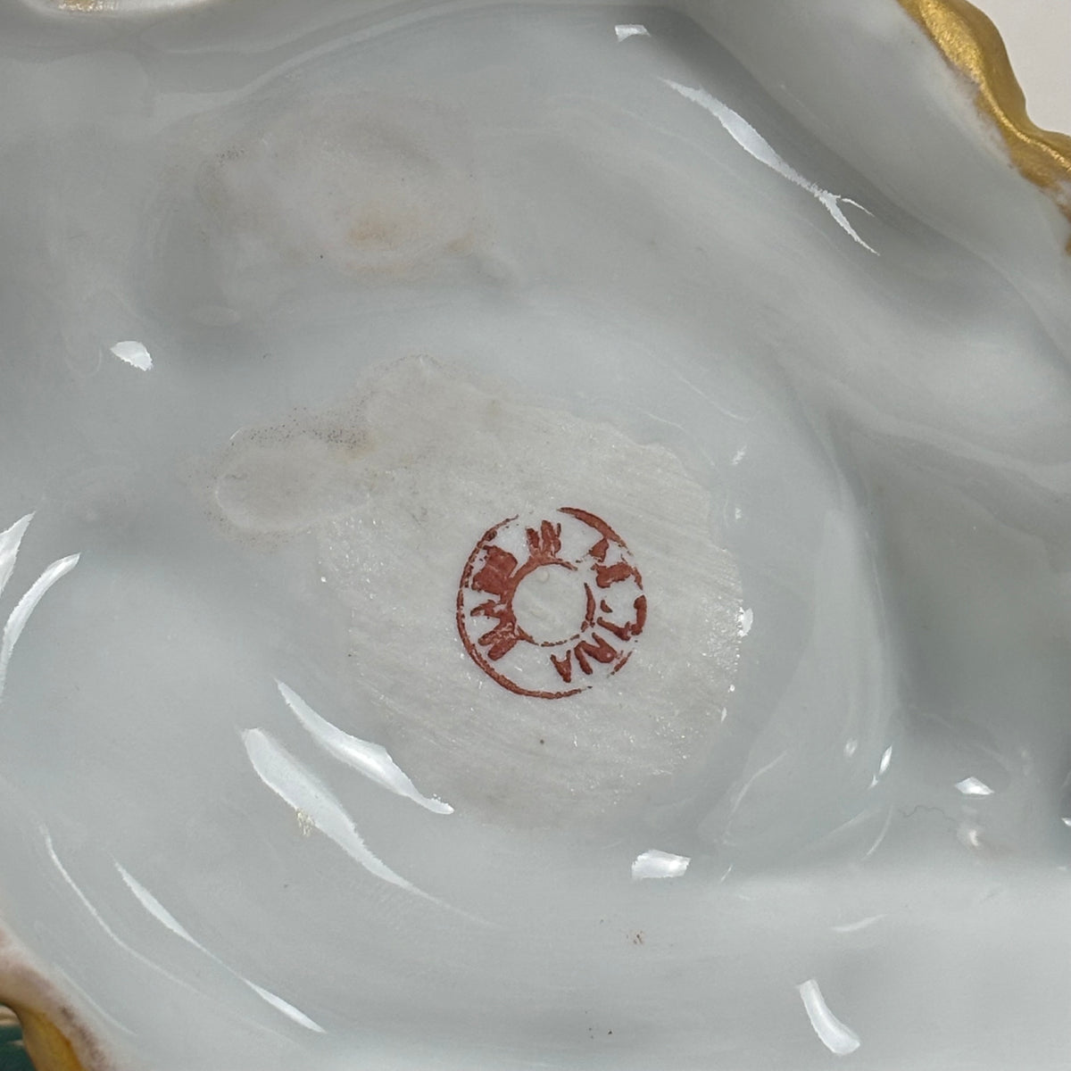 Antique Porcelain Holly Berry Desk Set |⋆˙⟡| Gold Gilt French Porcelain
