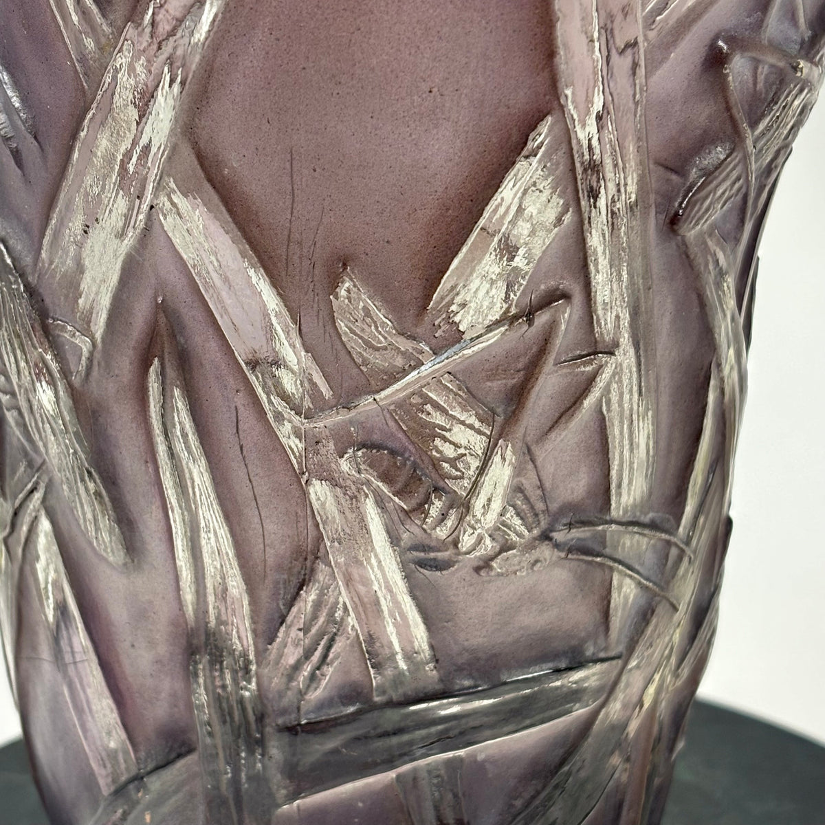 Phoenix Glass Co. “Katydid” Purple Flared Vintage Vase |⋆˙⟡| Grasshopper Art Glass, c. 1930s