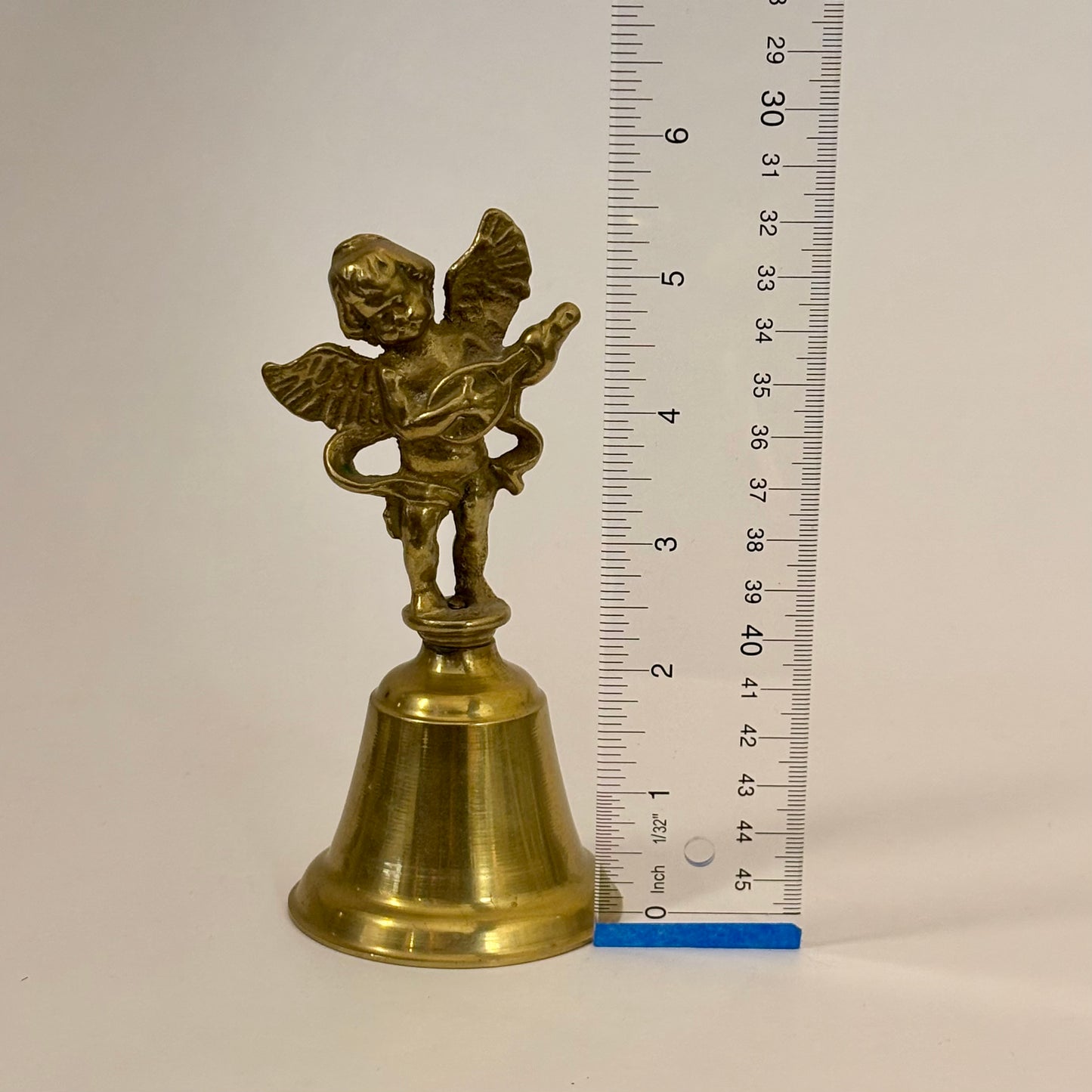 Vintage Brass Cherub Bell |⋆˙⟡ | Angel with Lute Hand Bell / Decorative Collectible