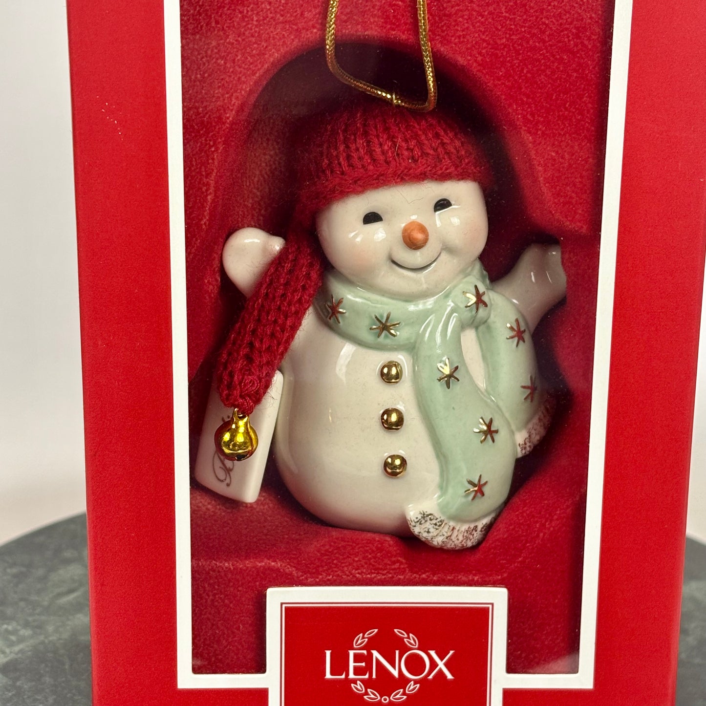 Lenox Jingle All the Way Snowman Ornament |⋆˙⟡| Porcelain Christmas Ornament with Original Box