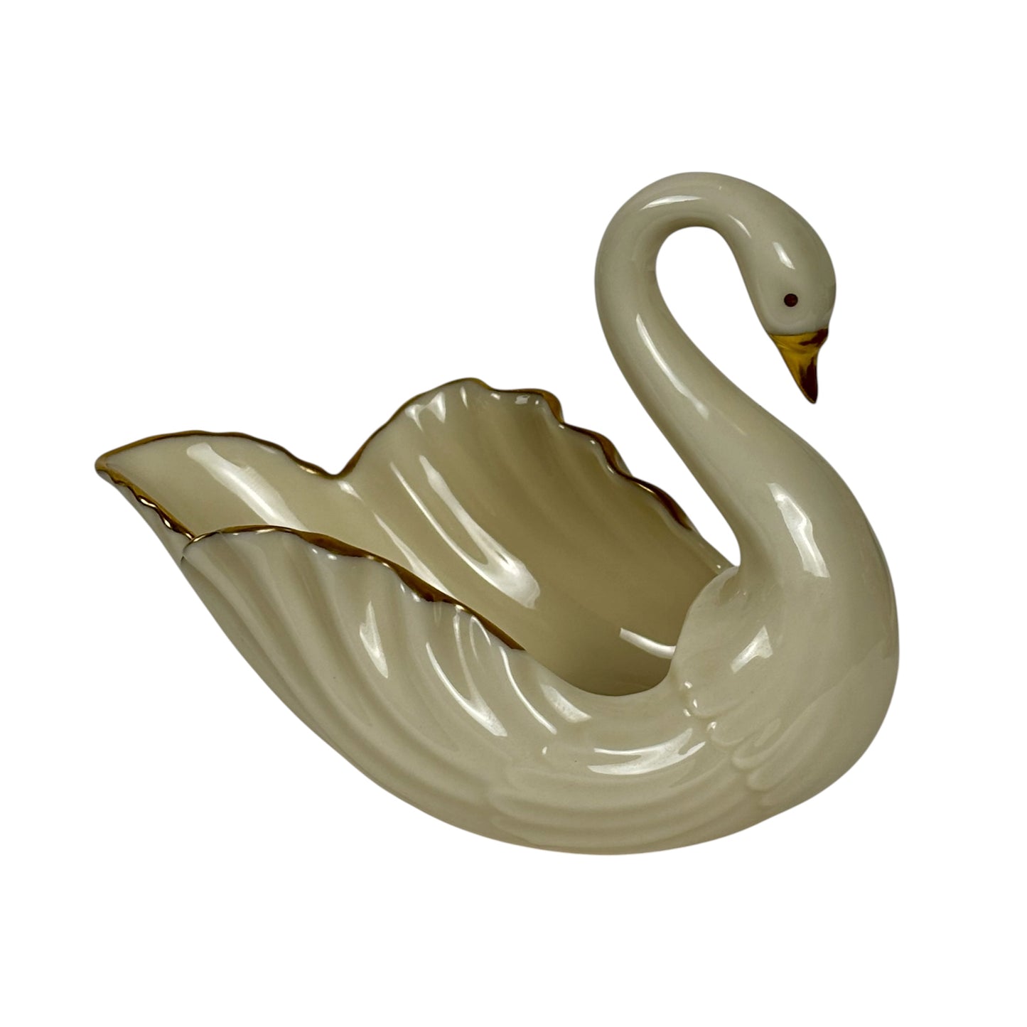 Vintage Lenox Ivory Swan Trinket Dish, Cake Topper, Gold Trim |⋆˙⟡| Made in USA