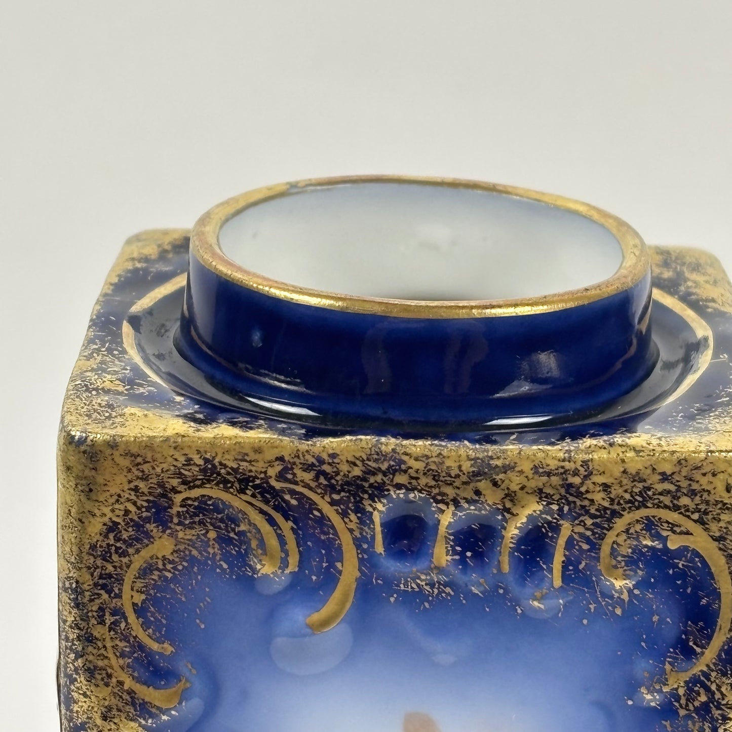 Antique G.D. & Cie Limoges France Vase |⋆˙⟡| Cobalt Blue & Gold Floral Vase