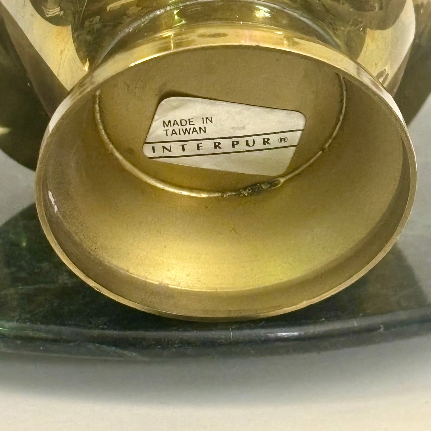 Vintage Interpur Brass Basket Bowl  |⋆˙⟡ |  Scalloped Pedestal Dish with Handle / Made in Taiwan