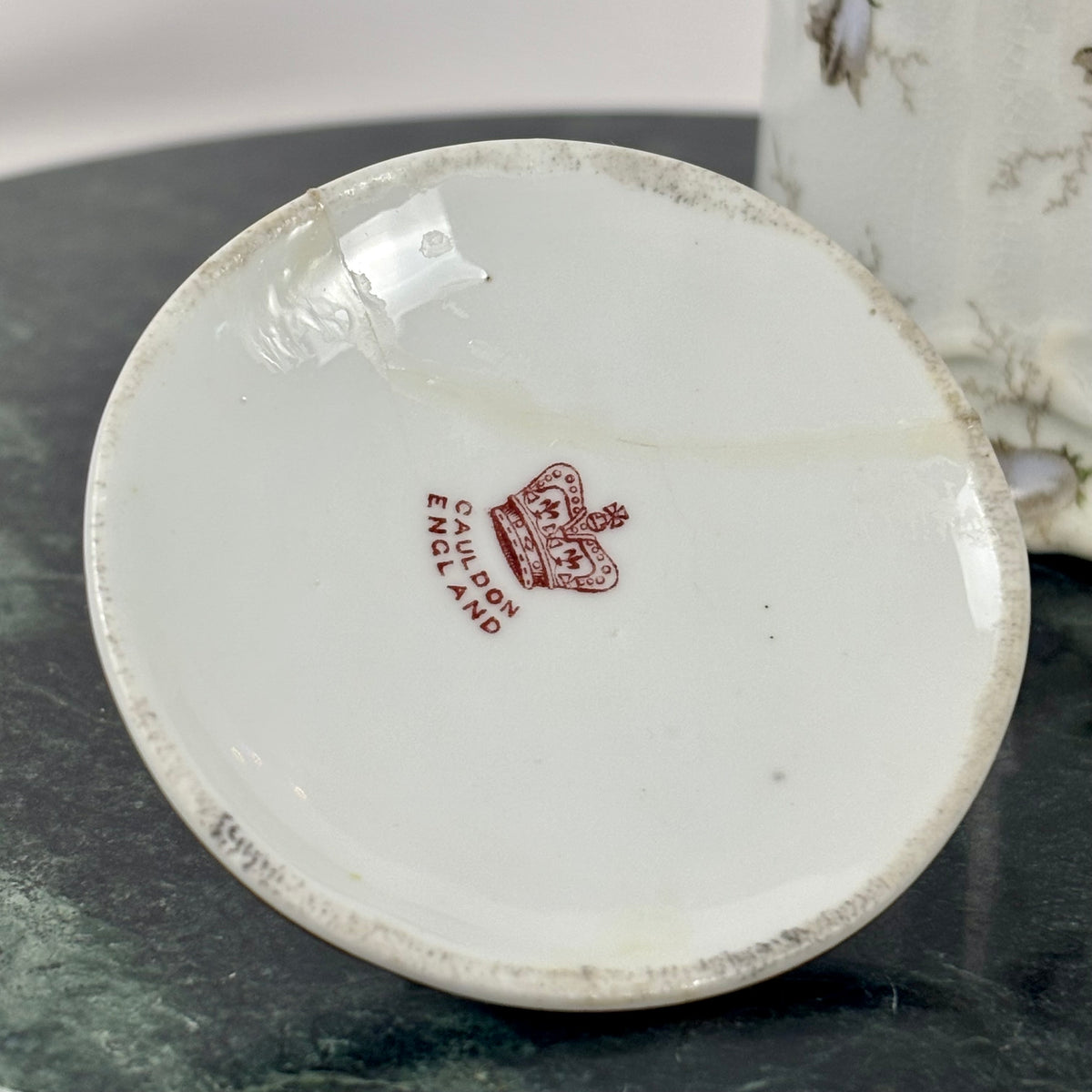 Antique Brown-Westhead, Moore & Co. Cauldon Porcelain Jar |⋆˙⟡| Blue Floral Lidded Vanity Jar