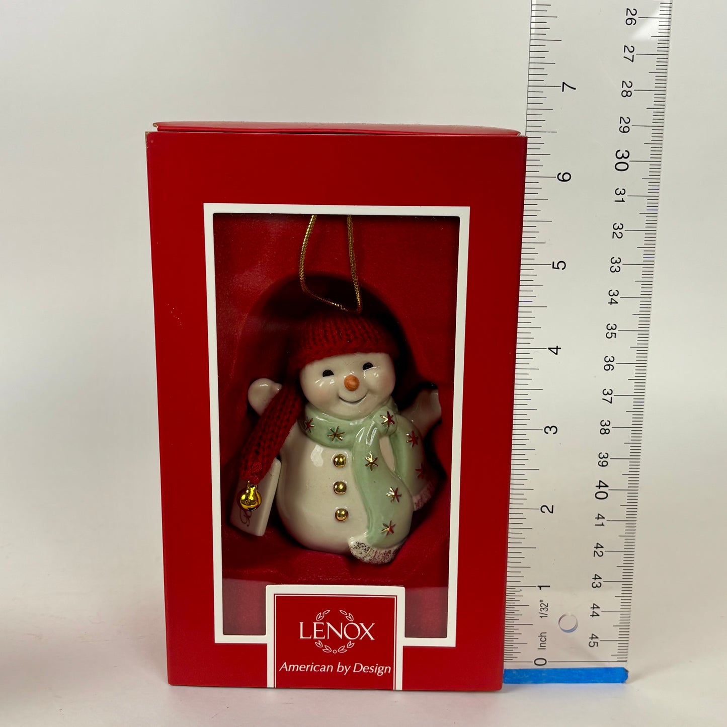 Lenox Jingle All the Way Snowman Ornament |⋆˙⟡| Porcelain Christmas Ornament with Original Box