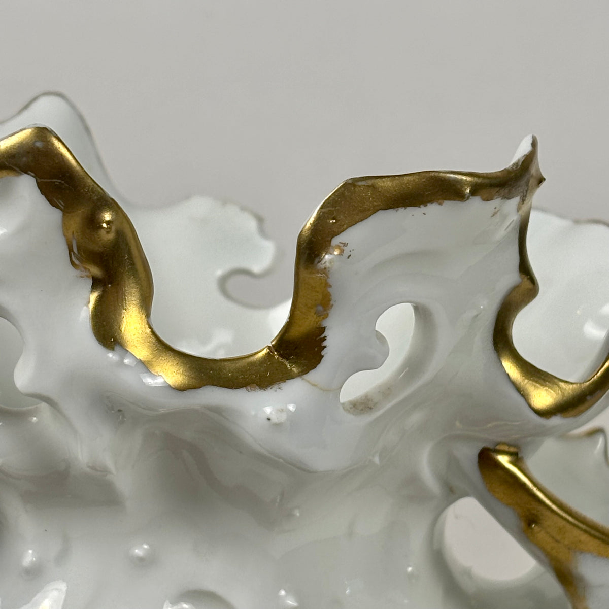 Antique Hand-Painted Floral Vase |⋆˙⟡| Ohio Valley China, Victorian Gold Gilt, c. 1897