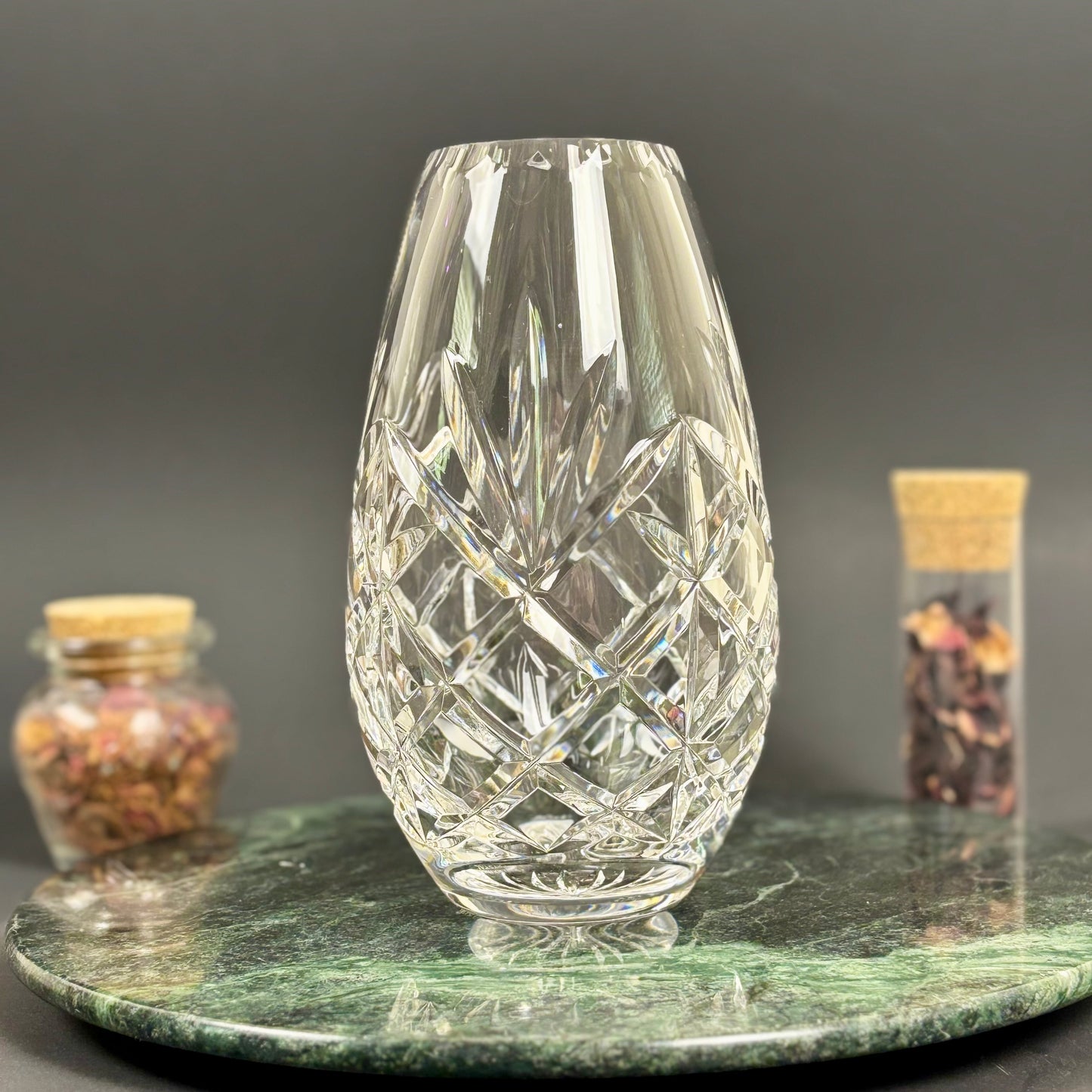 Edinburgh Crystal Cut Glass Vase | ⋆˙⟡ | Scottish Crystal Bud Vase, Starburst & Diamond Cut Pattern