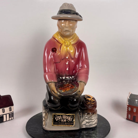 Vintage Ezra Brooks 12 Year Bourbon Gold Prospector |⋆˙⟡|Empty Ceramic Decanter w/ Stopper