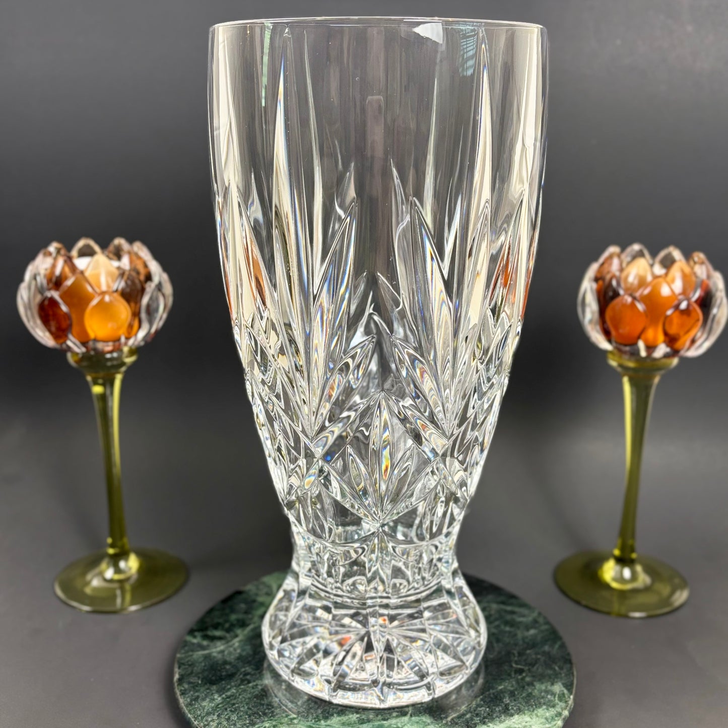 Large Cut Crystal Vase | ⋆˙⟡ | Heavy Crystal Floral Vase