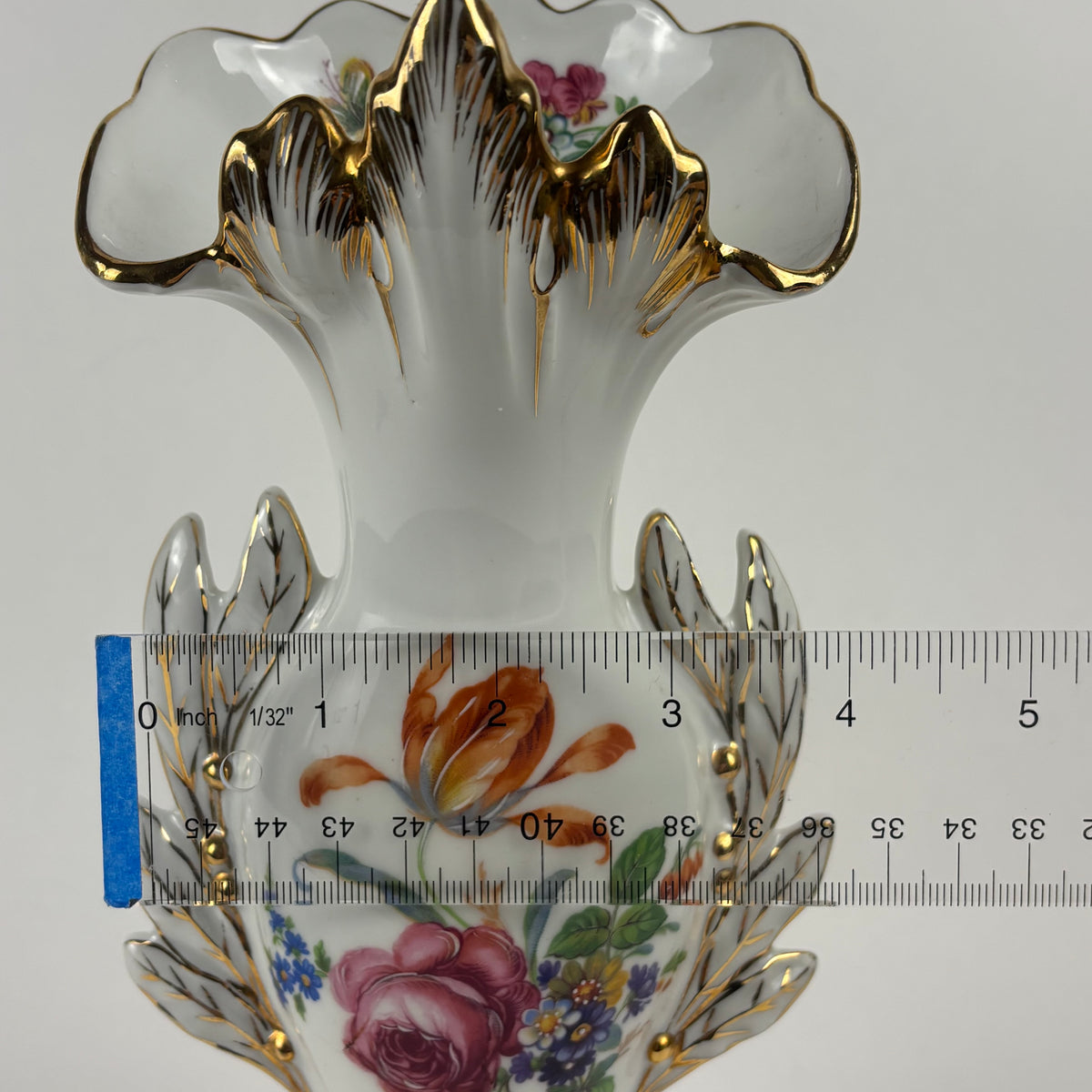 Vintage Limoges AJCO Bridal Vase |⋆˙⟡| Old Paris Style Floral Porcelain, c. 1950s