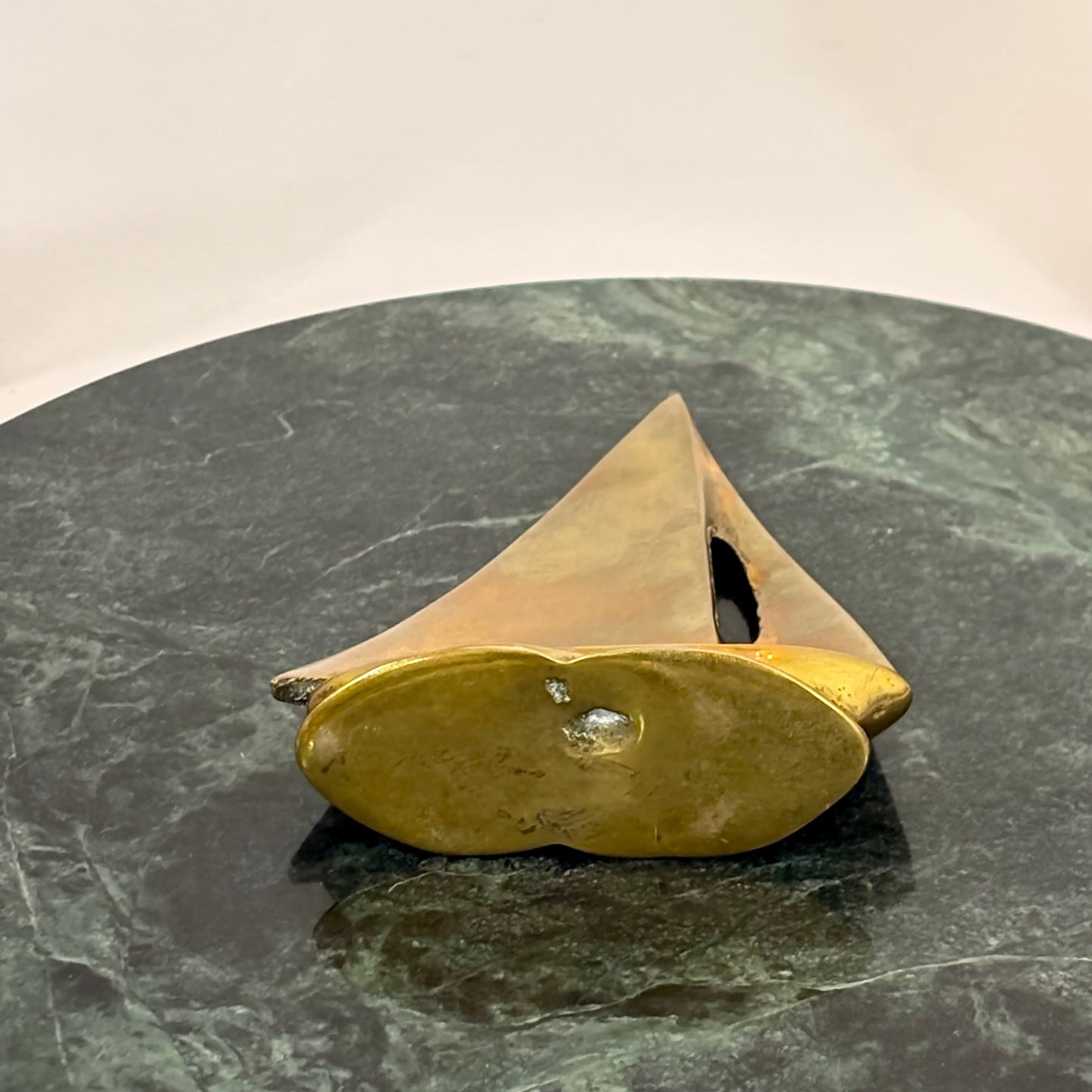 Vintage Brass Plated Sailboat Figurine ⋆˙⟡  Mid Century Nautical Boat Sculpture / Coastal Shelf Decor