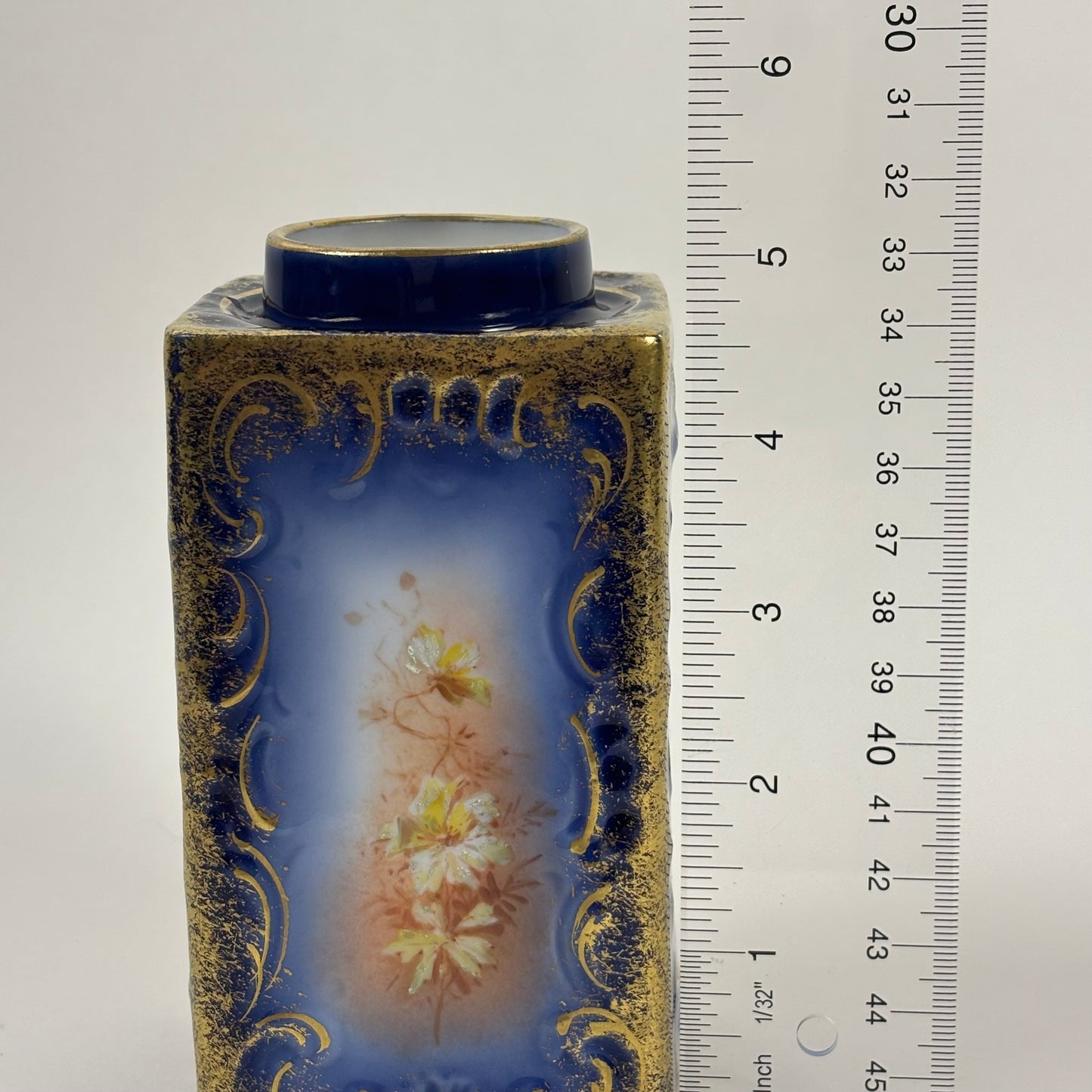 Antique G.D. & Cie Limoges France Vase |⋆˙⟡| Cobalt Blue & Gold Floral Vase
