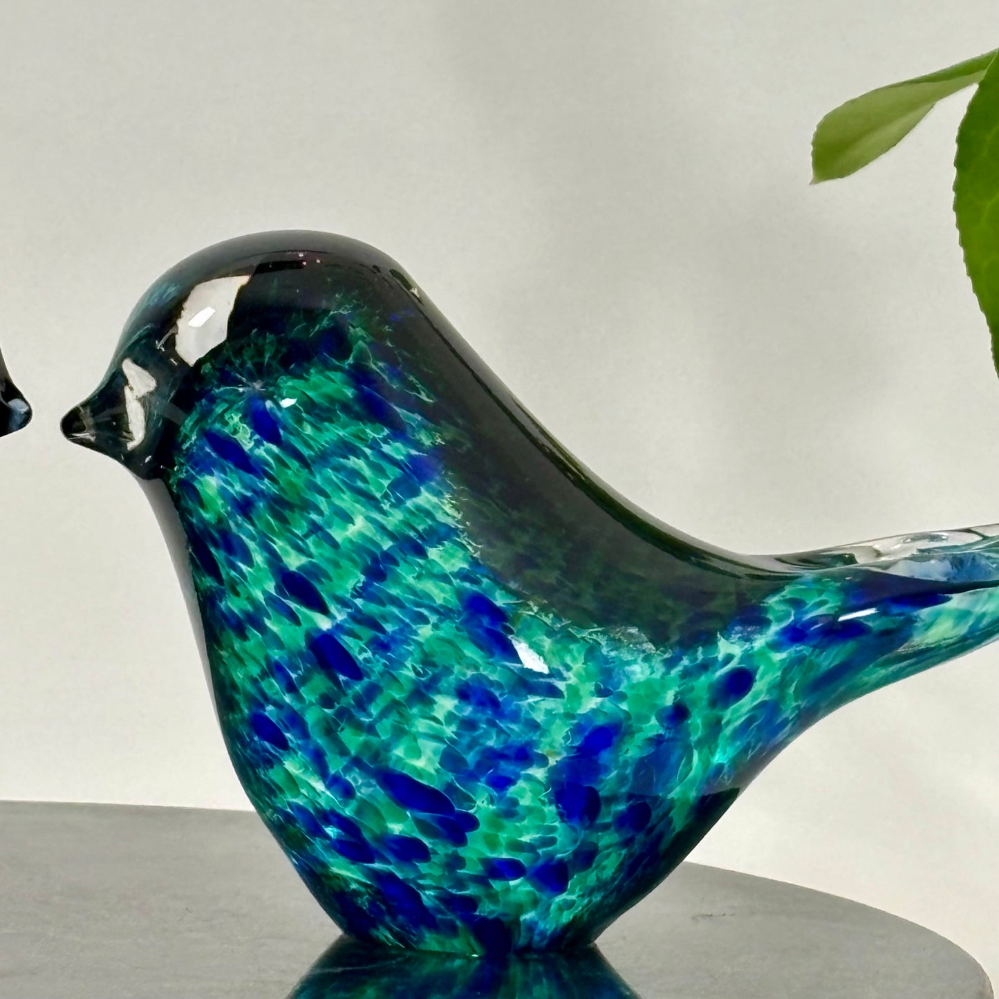 Vintage Wedgwood Glass Bird Figurines |⋆˙⟡ | Signed Blue & Teal Art Glass Bird Pair, Made in England