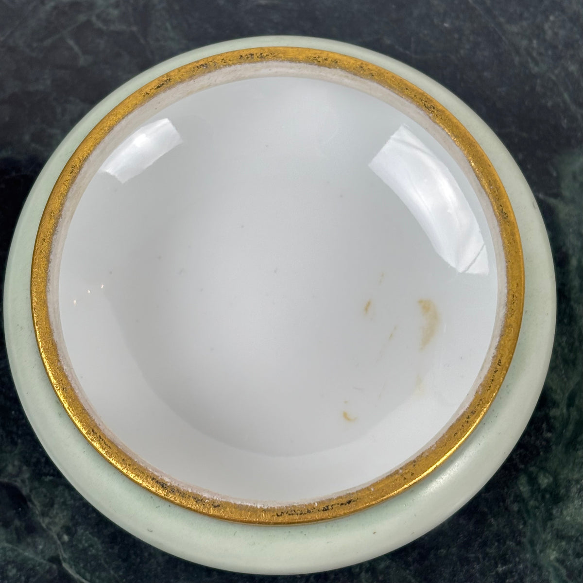 Antique Hand Painted Porcelain Portrait |⋆˙⟡| Trinket Box with Gold Gilt