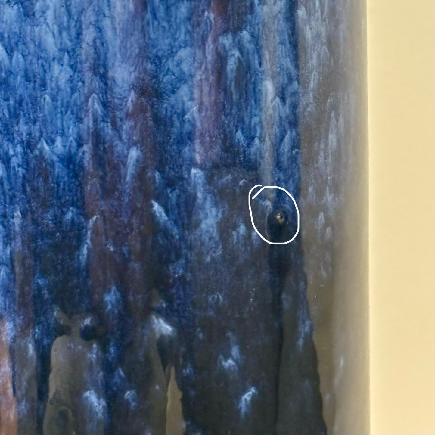 Vintage Japanese Cobalt Blue Drip Glaze Cylinder Vase |⋆˙⟡| Mid Century Modern Pottery