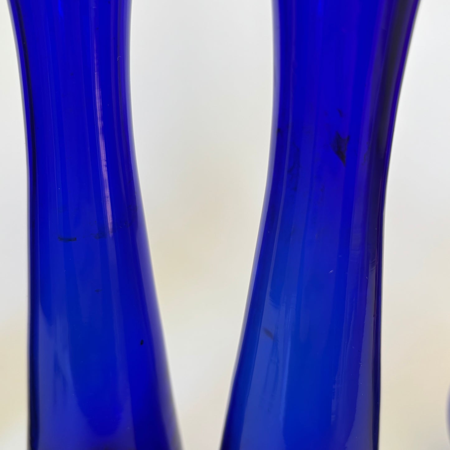 Vintage Cobalt Blue & Magenta Art Glass Bottle Vase Collection |⋆˙⟡ | Mid Century / Boho Eclectic Decor Set of 5