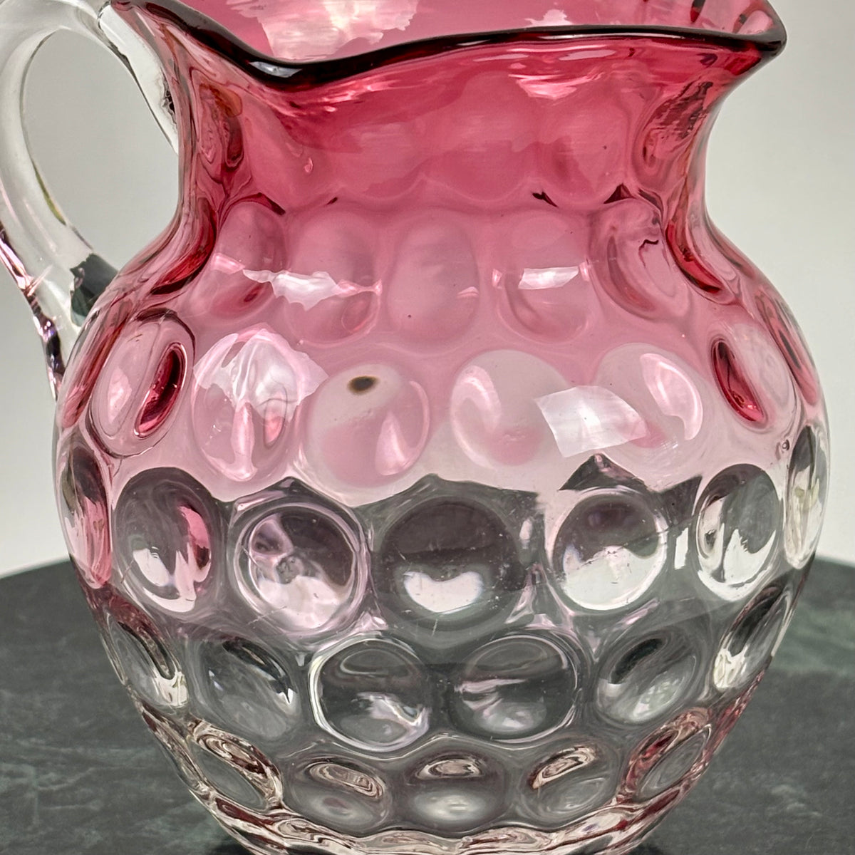 Antique Cranberry & Rubina Coin Dot, Spot Optic Glass |⋆˙⟡| Pitcher & Tumbler Set