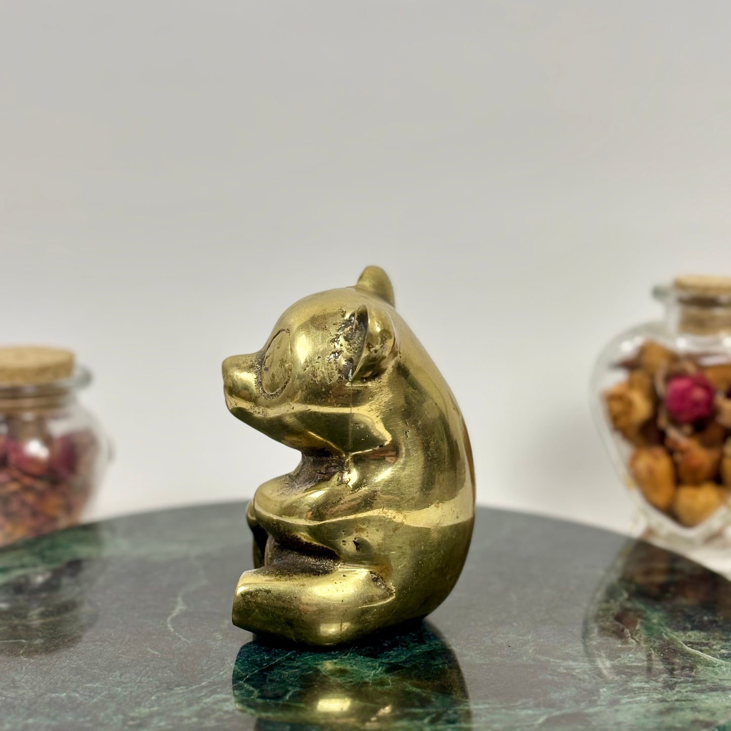 Vintage Solid Brass Panda Bear |⋆˙⟡| Figurine Paperweight
