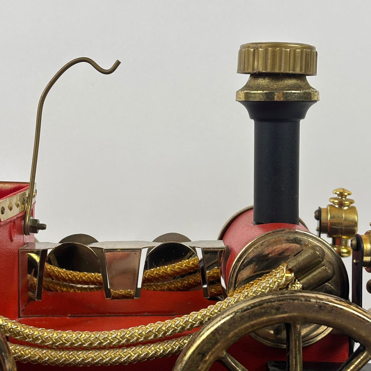 Vintage Japanese Musical Fire Wagon Decanter Set |⋆˙⟡| Amber Glass Barware