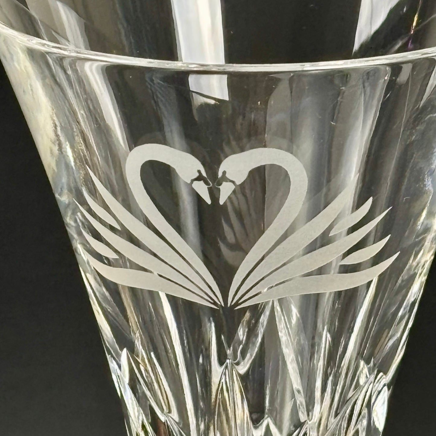 Waterford Crystal Wedding Collection Swan Champagne Flutes |⋆˙⟡| Set of 2 with Box